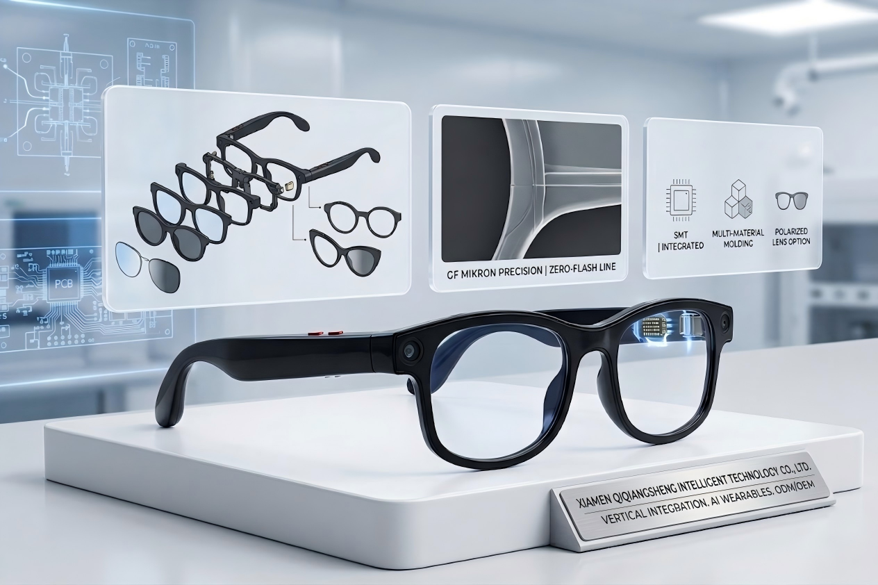 Modular AI Smart Glasses manufactured by Xiamen Qiqianqsheng Intelligent Technology Co., Ltd..png